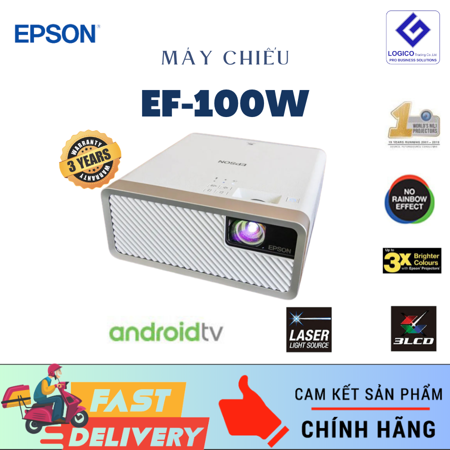 Máy chiếu mini Epson EF-100W máy chiếu phim Laser  - Hàng Chính Hãng