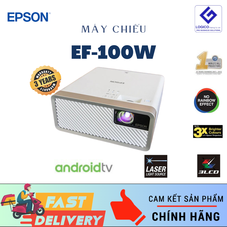 Máy chiếu mini Epson EF-100W máy chiếu phim Laser - Hàng Chính Hãng