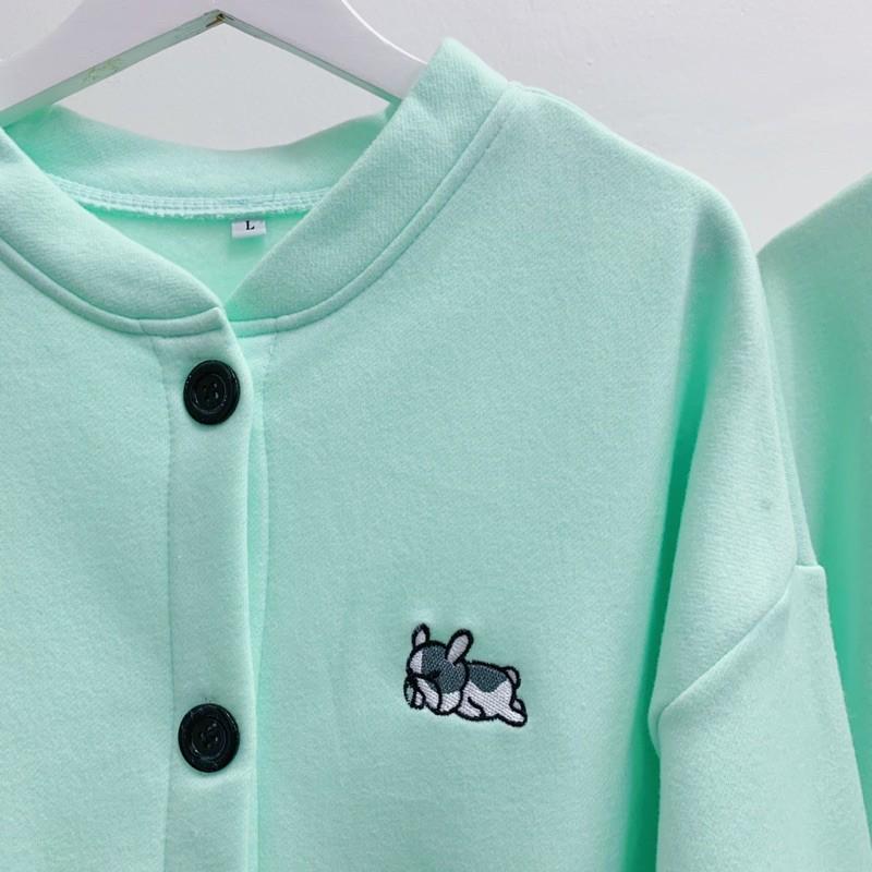 Áo khoác Bomber Puppy  thêu hình cún mặt xệ con siêu đáng yêu, đủ màu sắc, phong cách năng động cho các bạn trẻ