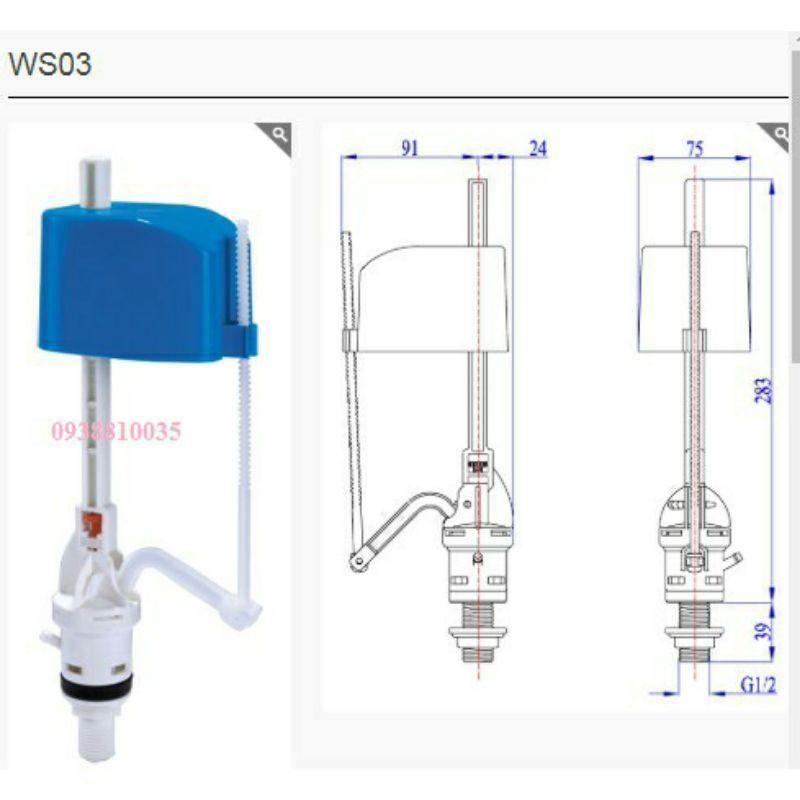 Bộ xả bồn cầu tay gạt VS0103 bồn cầu 2 khối két nước rời