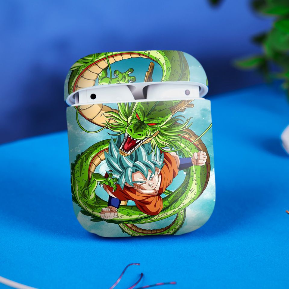 Miếng dán skin chống bẩn cho tai nghe AirPods in hình Songoku Dragon Ball - 7vnr019 (bản không dây 1 và 2