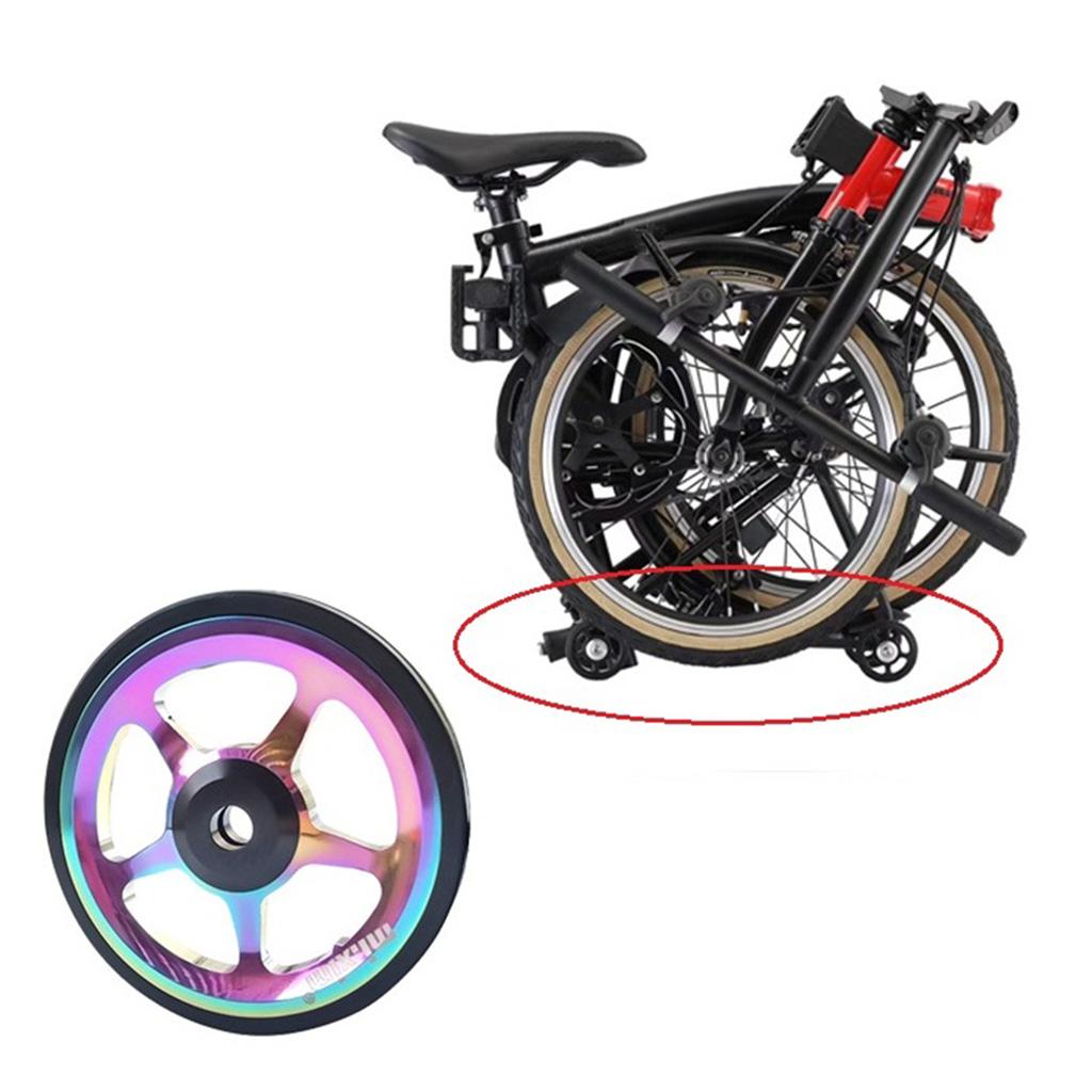 4x Folding Bike Easy Wheels Foldable Easywheel Refit Parts for Brompton