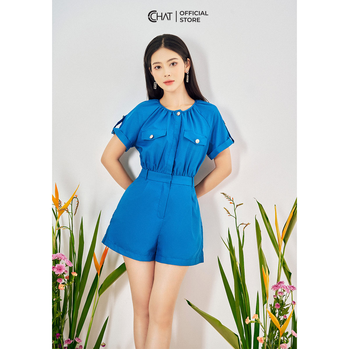 Jumpsuit Nữ CChat Cổ Tròn Tay Jalag Chất Thô Cao Cấp Phong Cách Trẻ Trung 12JDT2001AT P1005267