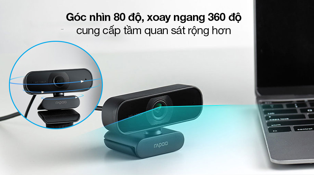 Webcam Rapoo C260 FullHD 1080p - Hàng Chính Hãng