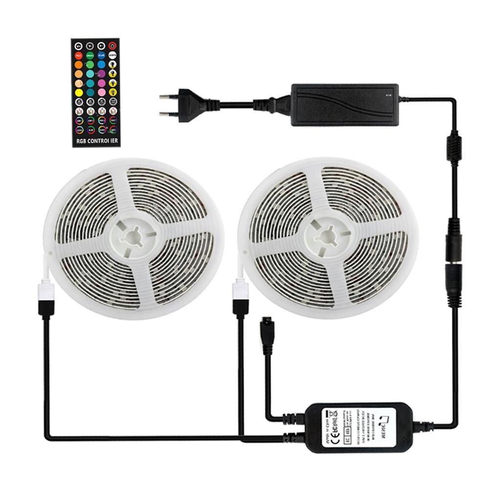 Waterproof 5M SMD RGB 5050 LED 300 + 40 Key Remote + 12V Power
