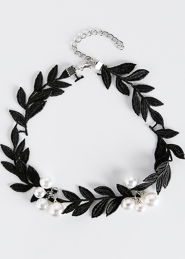 Vòng cổ choker ren chiếc lá 005-006