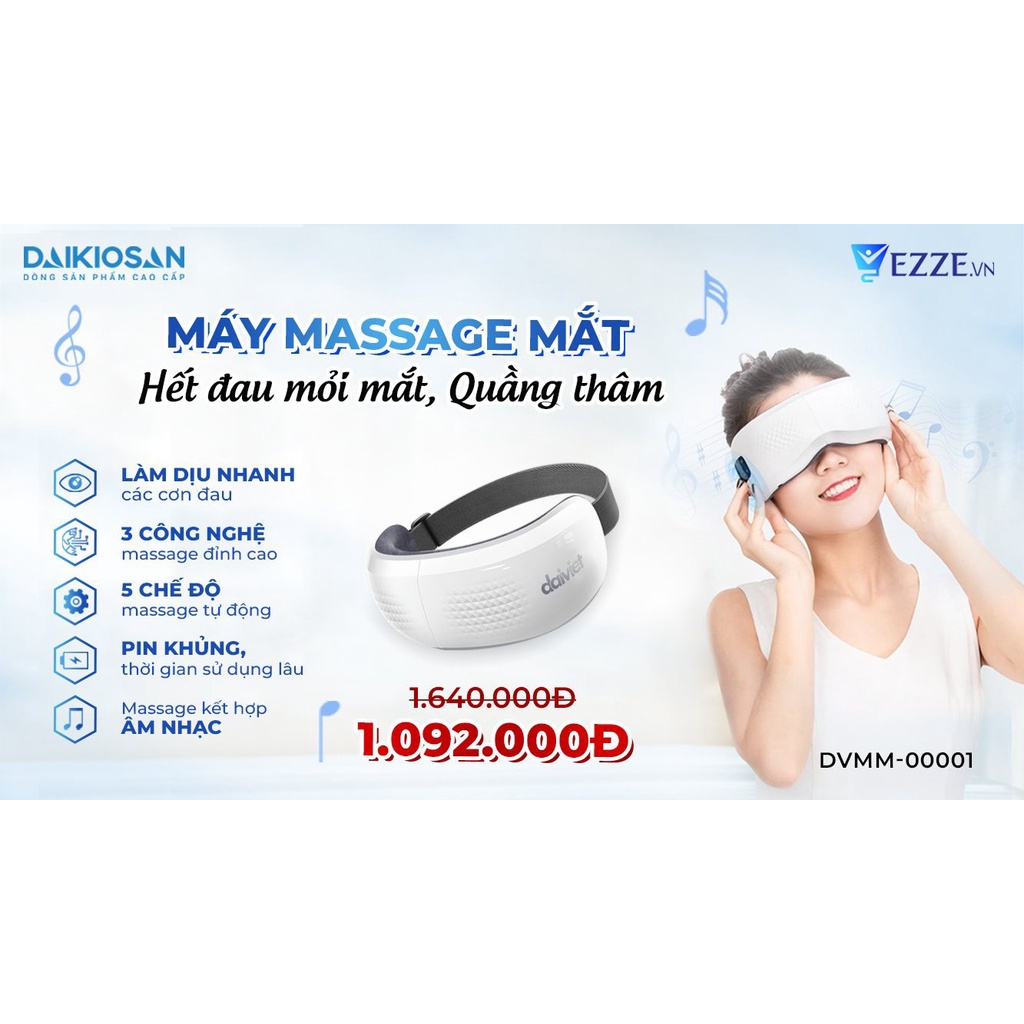 Máy Massage Mắt Cao Cấp Tan Bọng Mắt Giảm Đau Mắt DAIVIET DVMM-00001 [BH 12 tháng] - HỎA TỐC HCM