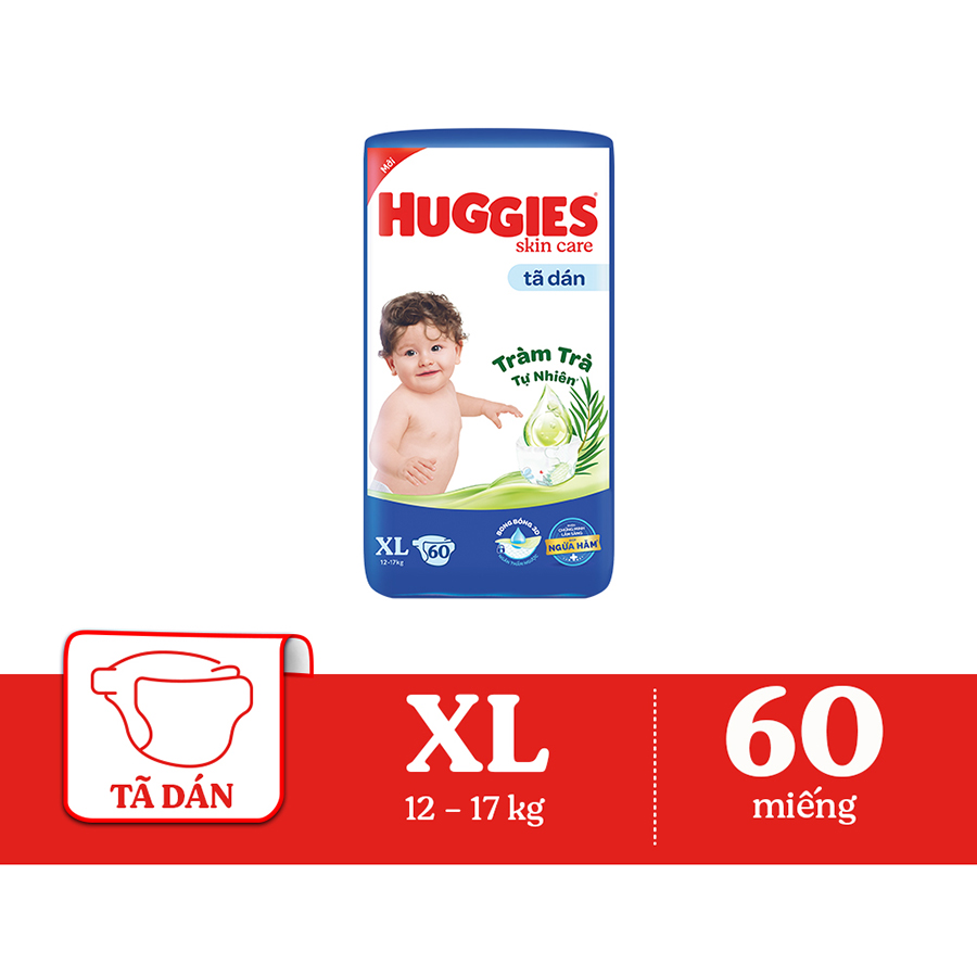 Tã dán Huggies Skincare Super Jumbo XL60