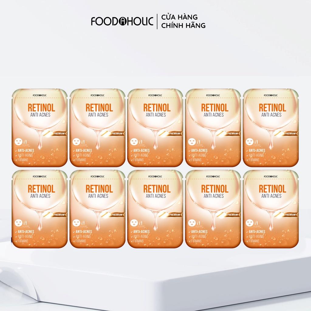 Combo 10 Mặt Nạ Retinol Giảm Mụn, Tái Tạo Da Foodaholic Retinol Anti Acnes Mask 23ml