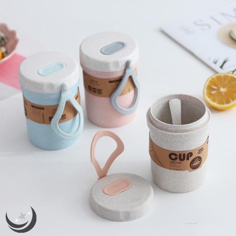 Cốc Giữ Nhiệt Lúa Mạch ANHOME, Cốc Đựng Cháo - Súp Kèm Muỗng Tiện Lợi
