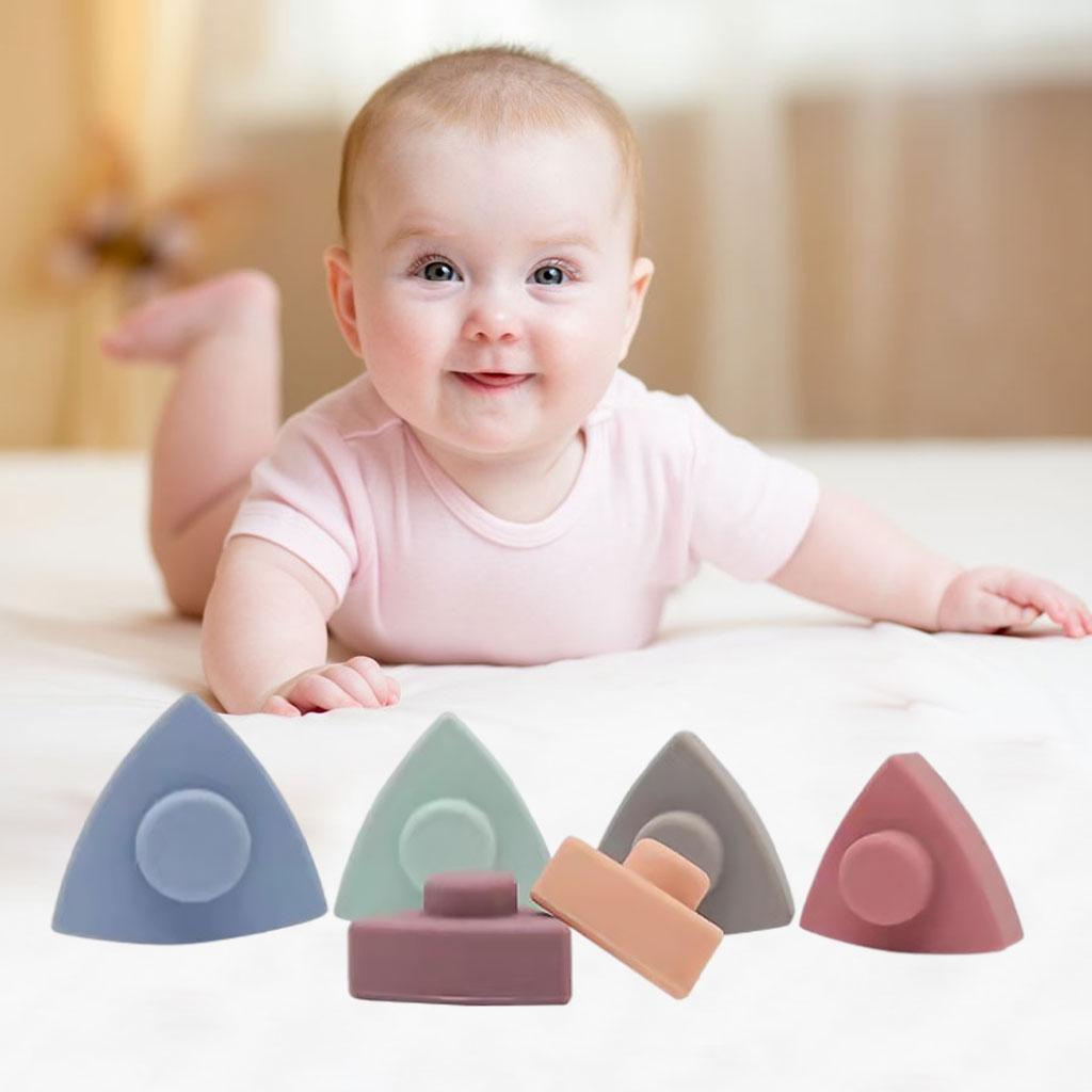 Stacking & Nesting Triangle Toy Soft Stacker 6 pcs Building Stacker Light Color