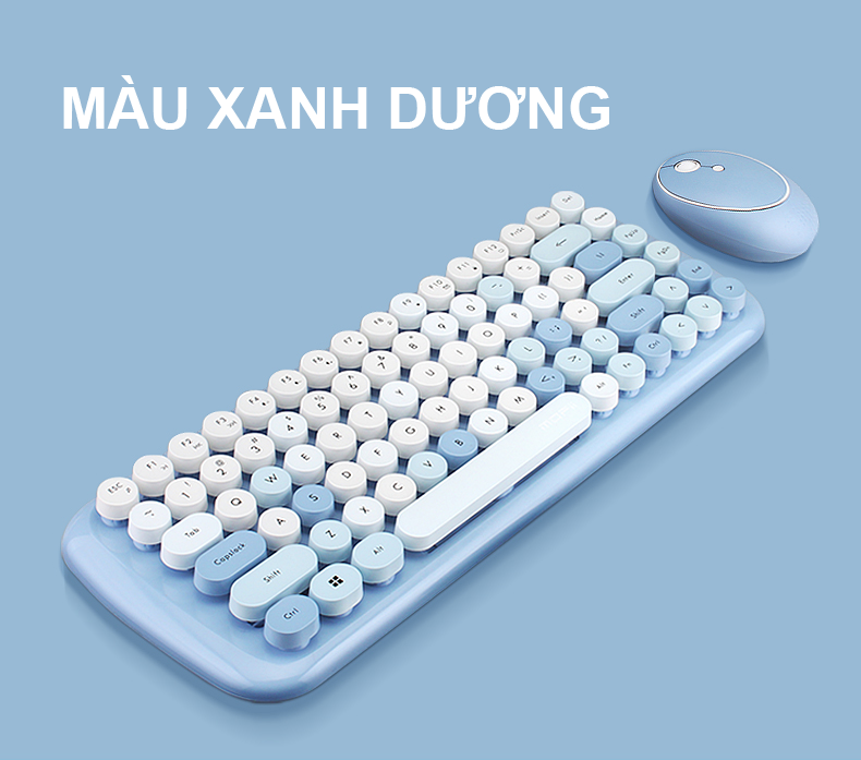 Combo phím chuột không dây MOFII CANDY bàn phím mini 84 phím thiết kế nút tròn nhỏ gọn tiện lợi kết nối bằng chip USB 2.4GHz - HÀNG CHÍNH HÃNG