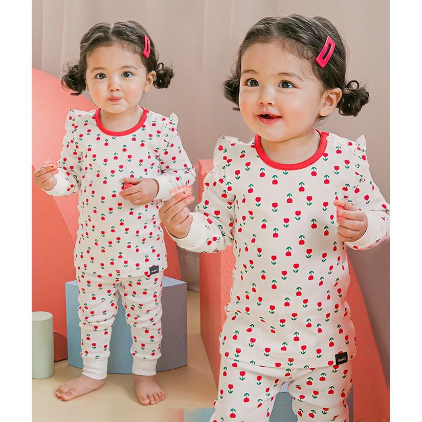BỘ DÀI TAY CAO CẤP  NỘI ĐỊA HÀN, CHẤT THUN COTTON ORGANIC, MẪU HOA TULIP