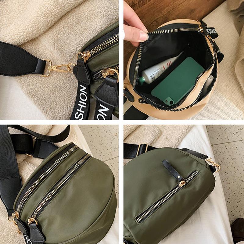 Hợp Thời Trang Nylon Yên Ngựa Đeo Vai Nữ Chống Thấm Nước Thời Đôi-Dây Kéo Túi Đeo Trước Ngực Túi Đeo Thời Trang Nữ Sứ Giả Túi Xách Túi Sắc