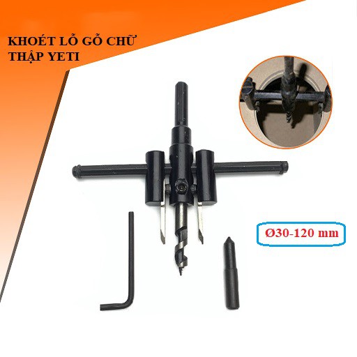 Bộ khoét lỗ đường kính 30-120mm, lưỡi hợp kim cacbua Vonfram siêu cứng, sắc, bền- Chịu mài mòn tốt