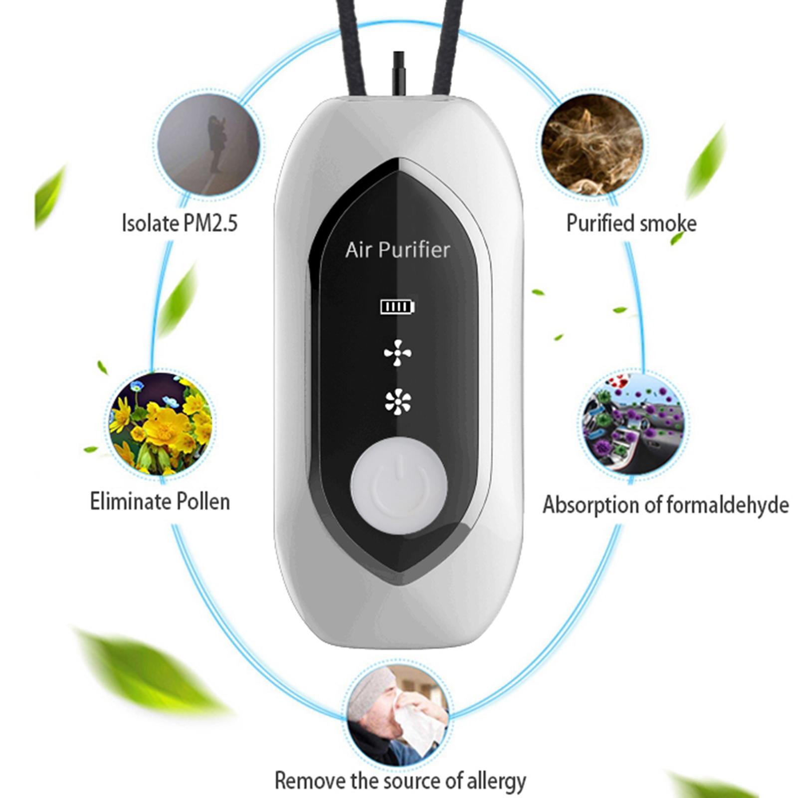 Wearable Air Purifier,Protable Personal Air Purifier Necklace, Travel Outdoor Negative Ion Generator, Remove Smoke Smell, Car/Pet Smell