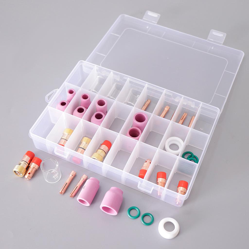 40PCS Nozzle Gas Lens Collet Pyrex Cup Consumables Kit For TIG Welding Torch