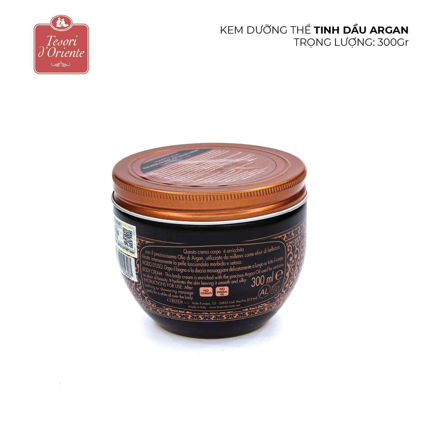 Kem dưỡng da Tesori d'Oriente Tinh dầu Argan chính hãng 300gr