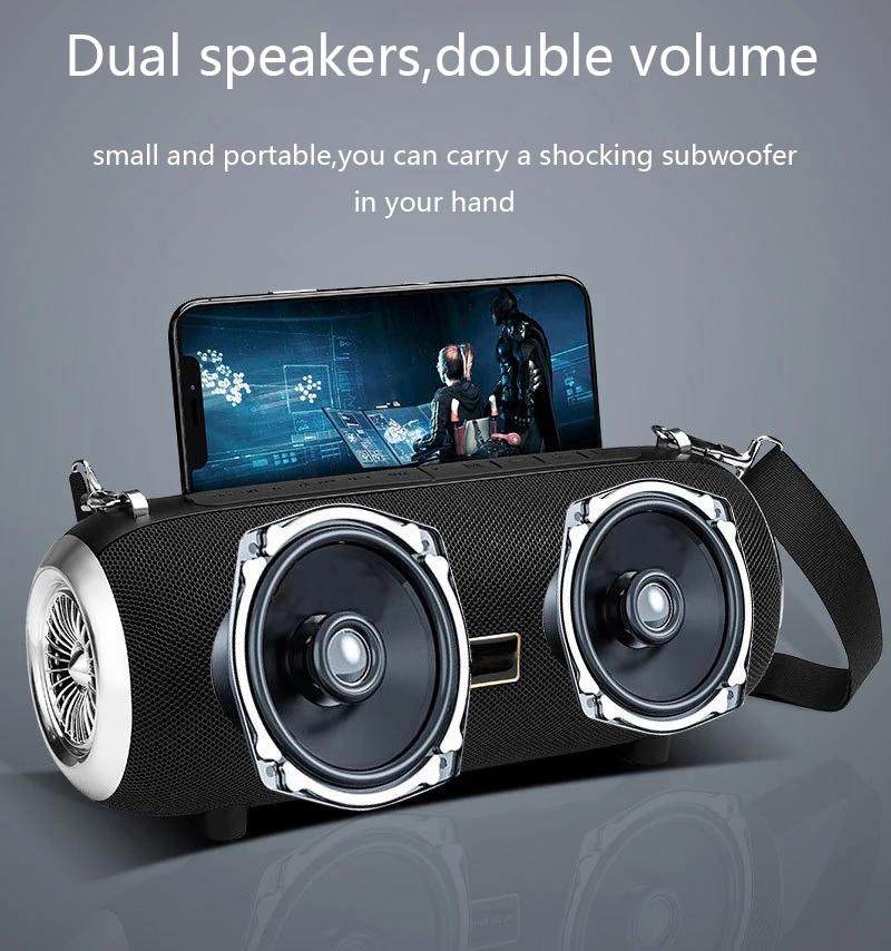 Loa siêu trầm mạnh mẽ Radio Portable FM Wireless High Power Caixa de Som Bluetooth Loa âm thanh Hộp âm thanh Blutooth cho BASS BAFAFLE Màu