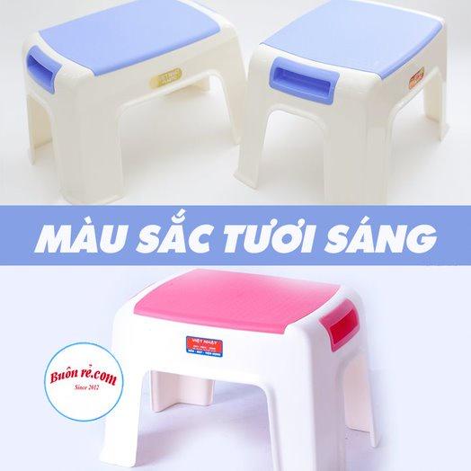 Ghế đẩu hai màu Việt Nhật (MS: 2010), Ghế nhựa thấp ngồi nhà tắm Buôn Rẻ 01419