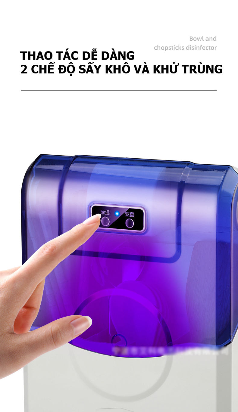 Hộp đựng đũa muỗng treo tường sấy khô hút ẩm và khử trùng bằng tia cực tím tiện dụng cho nhà bếp GD00018