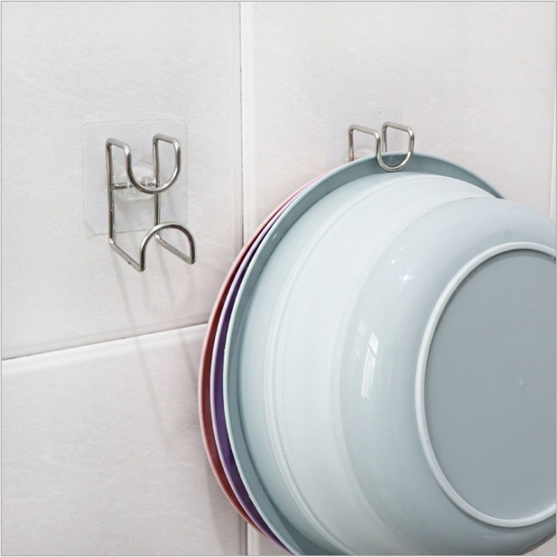 Móc treo chậu inox 304 trong nhà tắm siêu chắc, siêu bền - TẶNG KÈM 3 MÓC DÁN CƯỜNG LỰC