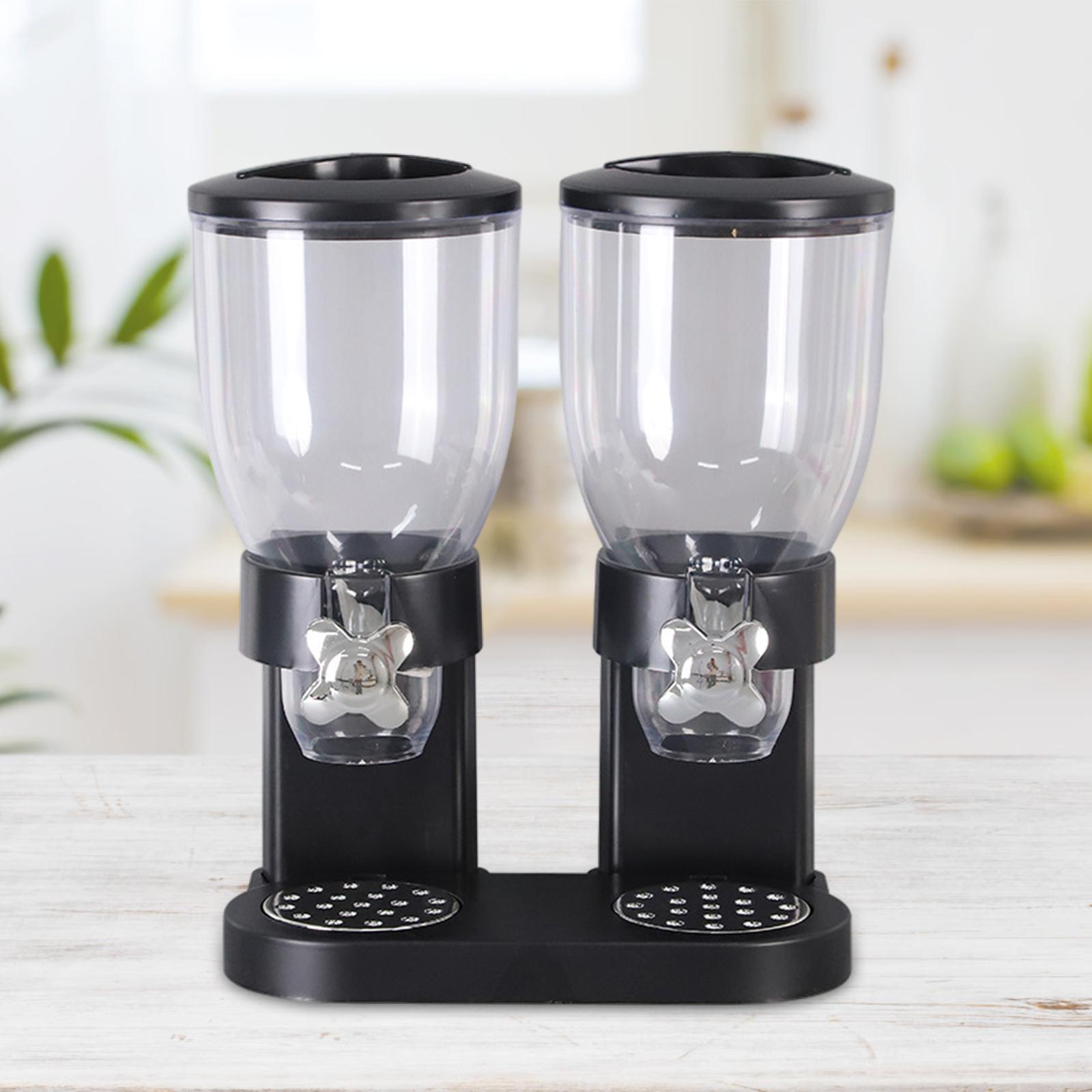 Cereal Dispenser Countertop, 5L Large Grain Dispenser, Dry Food Dispenser Container with Dual Control, Candy Dispenser for Store Coffee Beans, Nut
