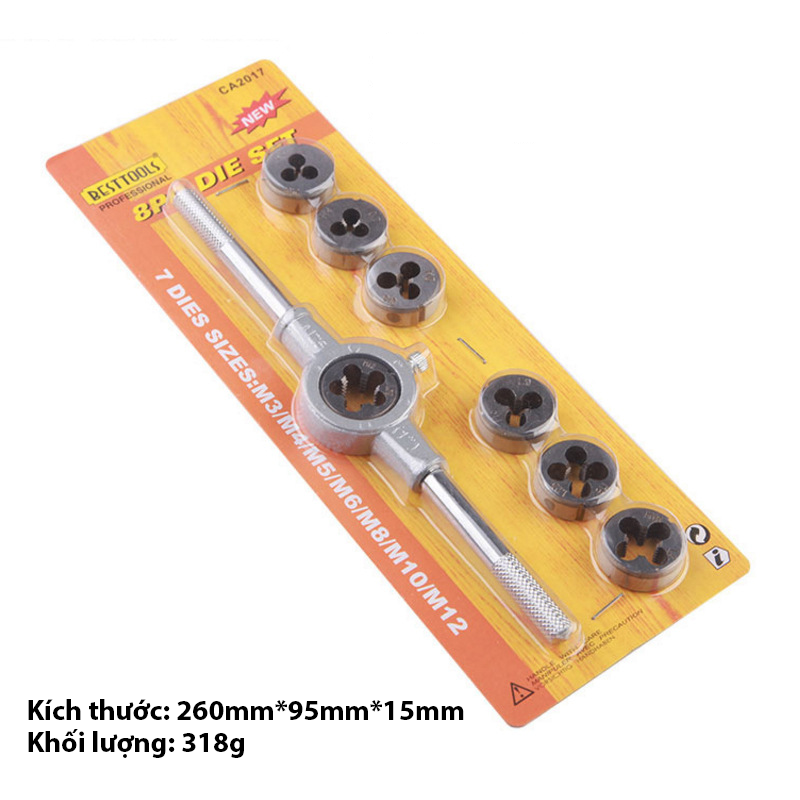 Bộ taro tạo ren ngoài kèm 8 món-K1818