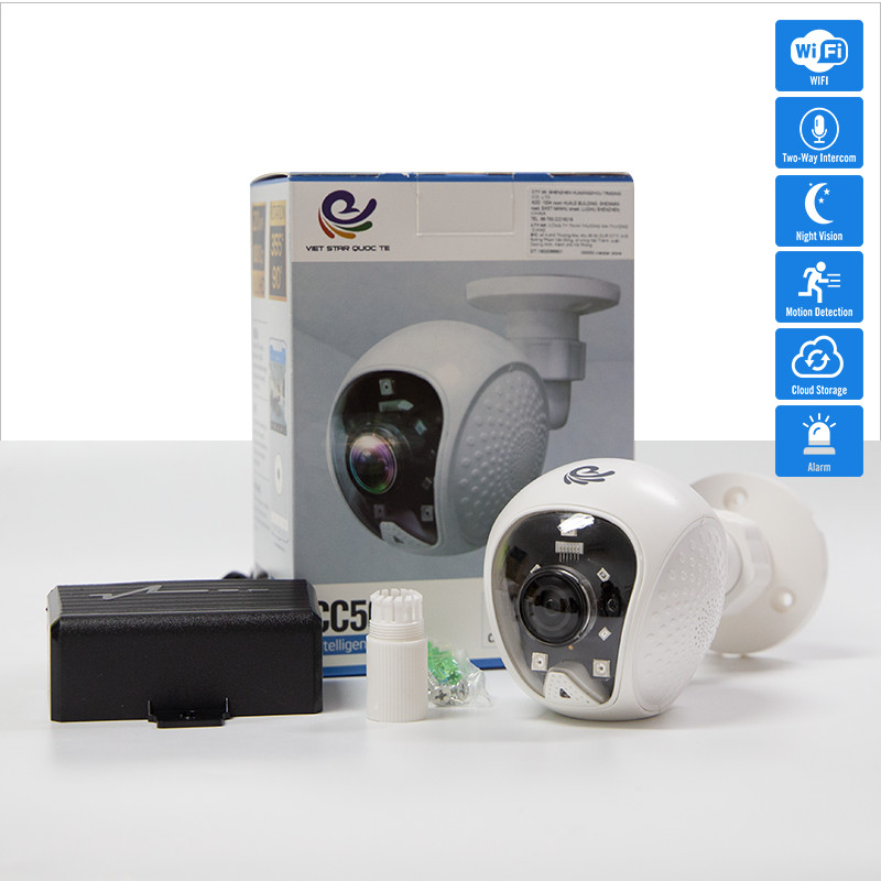 Camera IP Quan Sát FULL HD Trong Nhà Cố Định, Model CC5021 2.0Mpx 1920*1080P, Góc Nhìn Cực Rộng, Có Đàm Thoại 2 Chiều - Chính Hãng