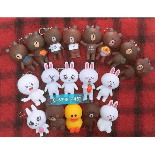Móc khóa gấu brown và thỏ cony | Squishyvui