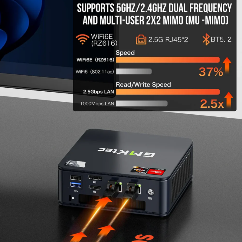 Máy Tính Mini Gaming GMKTEC M6 Ryzen 5 4.5Ghz DDR5 4800 cấu hình mạnh , hỗ trợ xuất hình 4K60hz hàng nhập khẩu