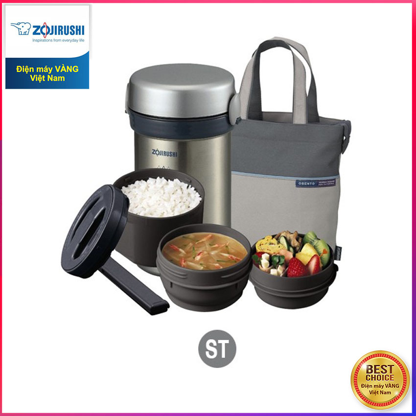 Hộp cơm giữ nhiệt cao cấp thương hiệu Zojirushi SL-NC09-ST 0.84L hàng chính hãng