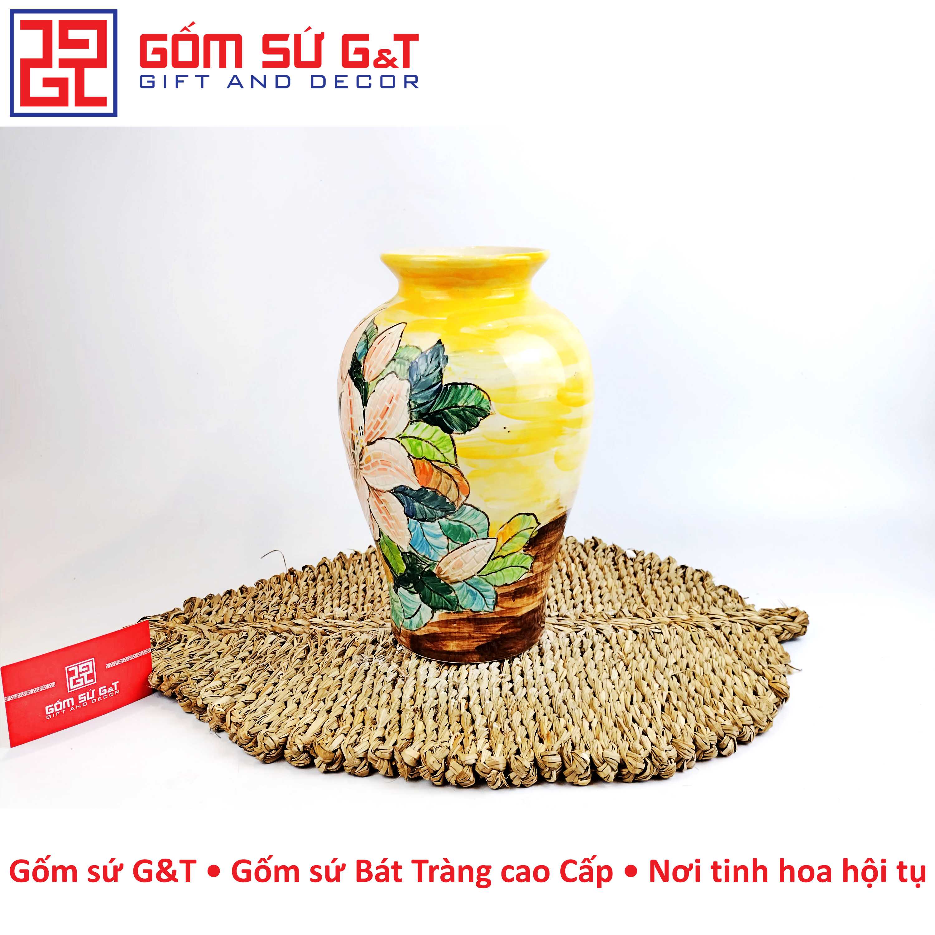 Lọ hoa dáng chum hoa ly Gốm Sứ G&T