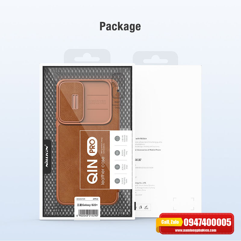 Bao da Nillkin Qin dành cho Galaxy S22 Plus - Hàng chính hãng