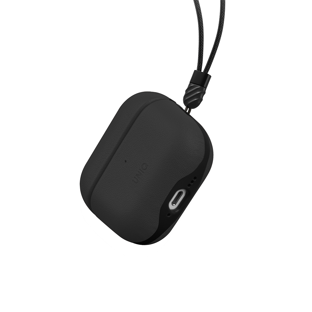 Ốp Bảo Vệ Da Chống Sốc Uniq Lyden Cho Tai Nghe Airpods 4, Kèm Dây Đeo_ Hàng Chính Hãng