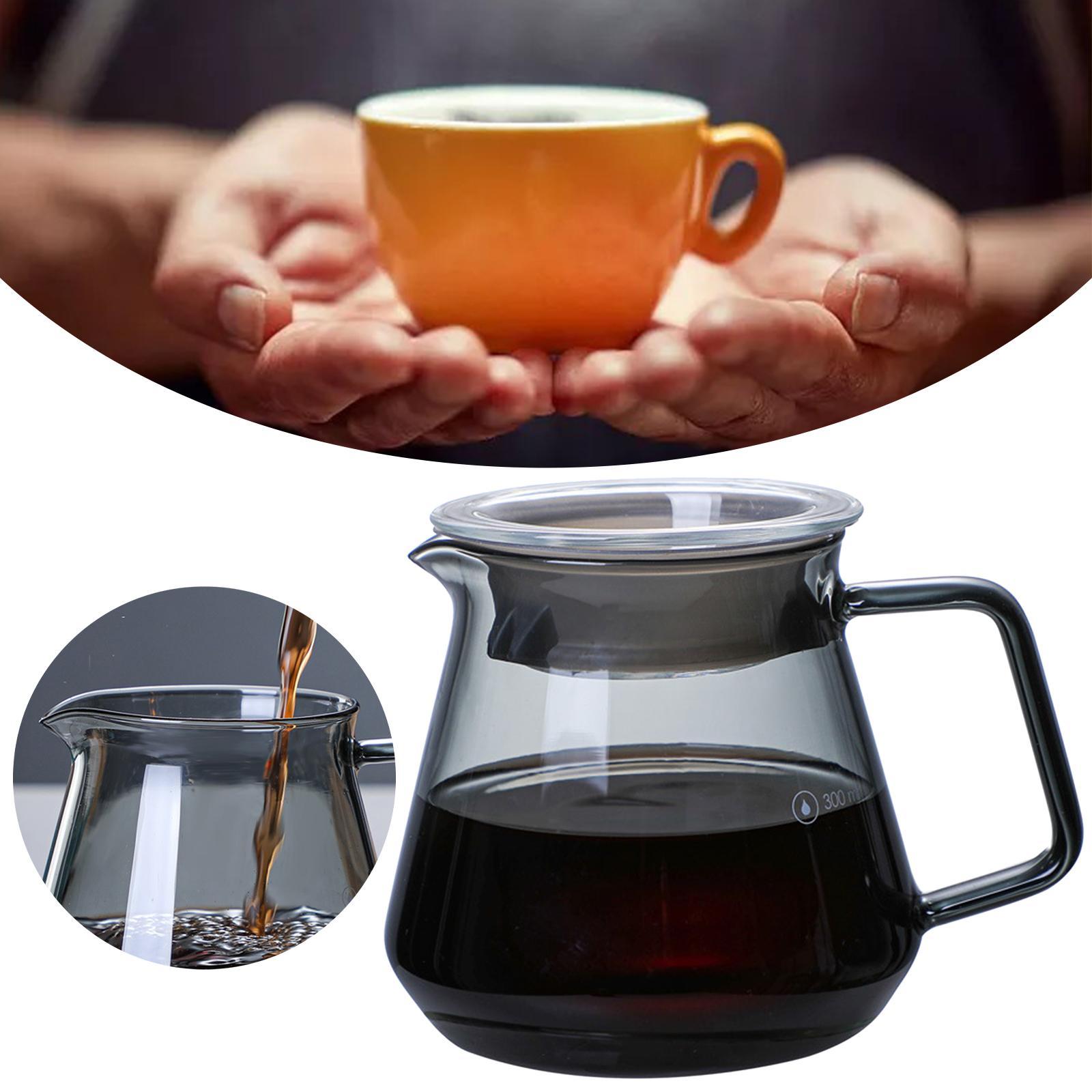 Pour Over Coffee Pot Carafe Coffee Brewer, Heat Resistant Coffee Maker for Barista Bar Cafe