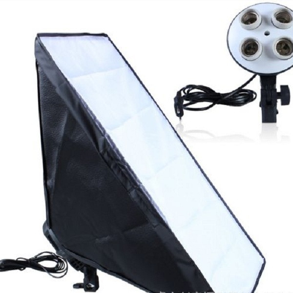 Hình ảnh Đui đèn 4 bóng và Softbox 50x70cm