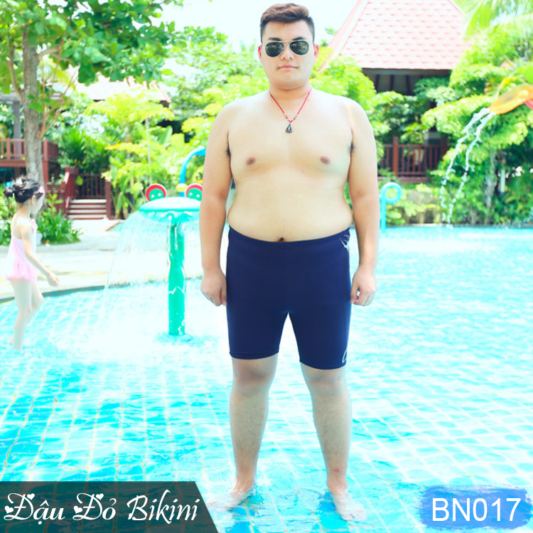 Quần bơi big size cho nam giới béo mập, có size lớn đến 125kg, dáng sooc đùi dài, chất thun bơi lạnh dày dặn co giãn 4 chiều | BN017