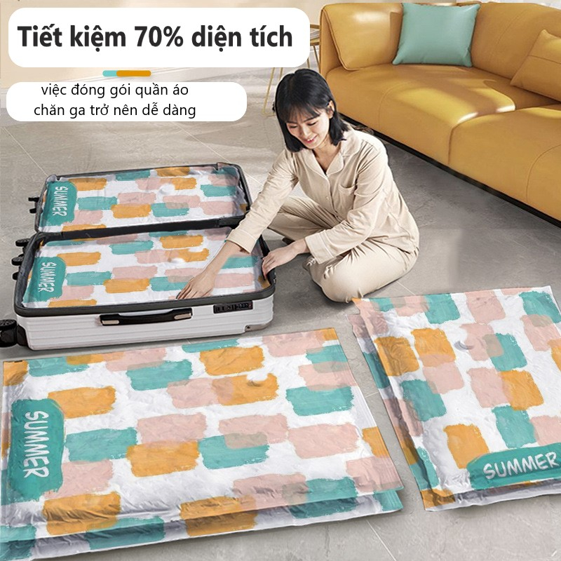 Túi Hút chân không đựng quần áo [MẪU MỚI 2024], túi đựng chăn màn mền gấp gọn, chống mốc