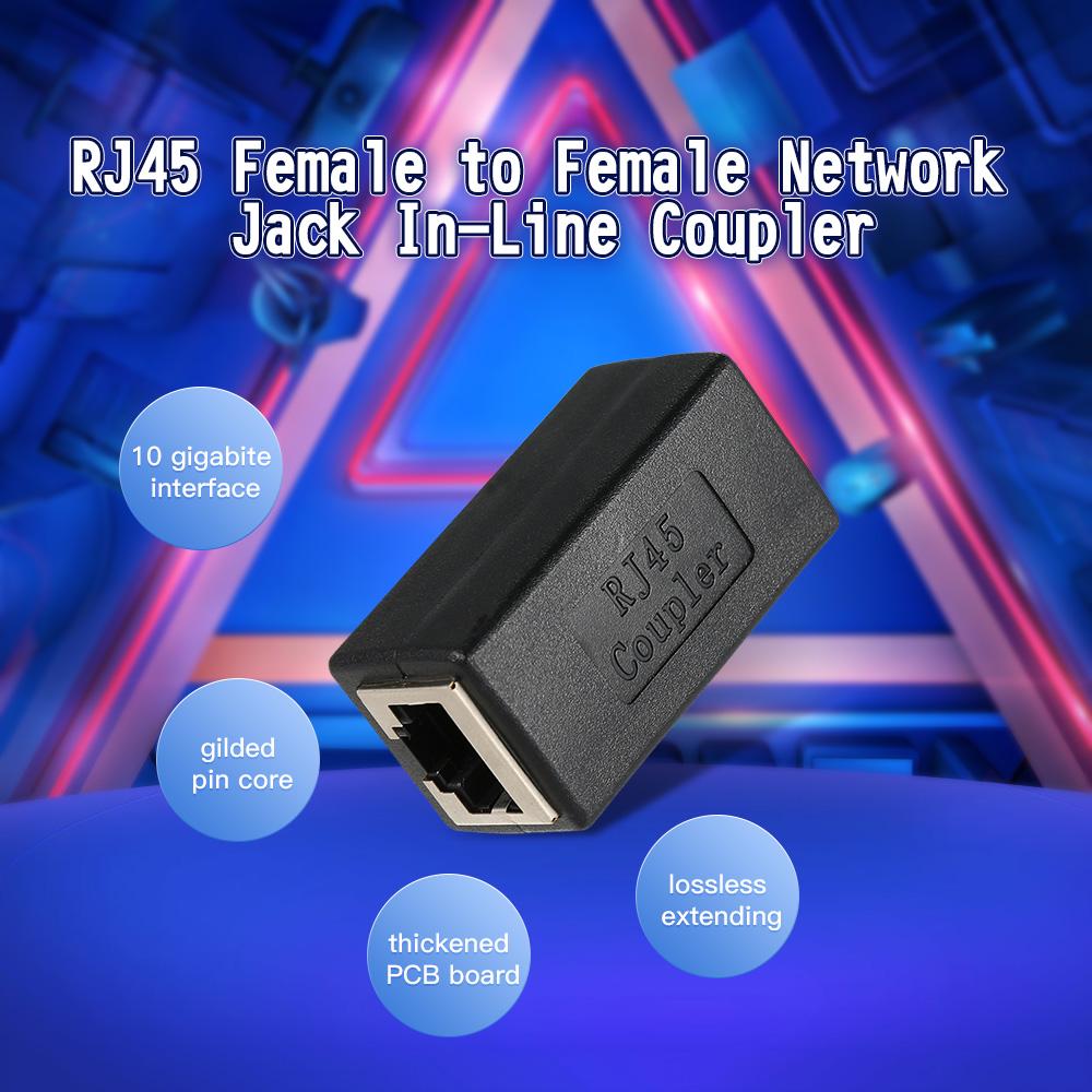 RJ45 Coupler In-Line Coupler CAT 5/CAT 6/CAT 7 LAN Ethernet Cable Extender Adapter Connector Female to Female Straight