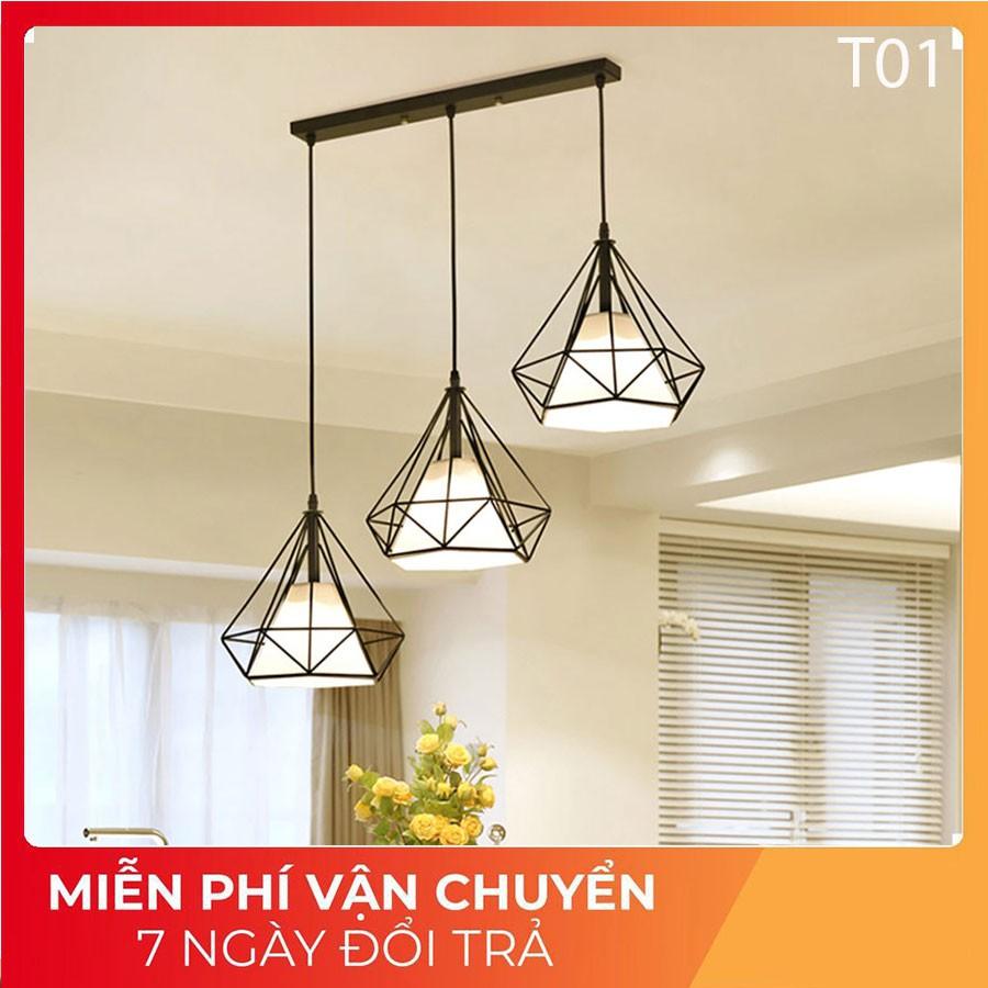 Đèn thả kim cương đen khung sắt sơn tĩnh điện phi 250-T01