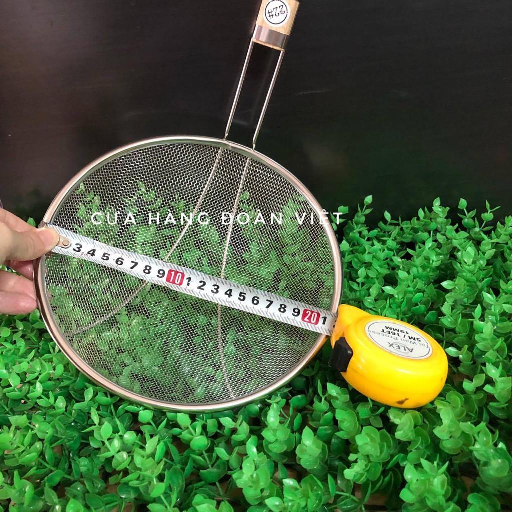 Vợt Chiên, Vợt Lưới Vớt Đồ Chiên - Inox Tốt, Cán Gỗ , Lưới Mịn, Dày , Nhiều Size
