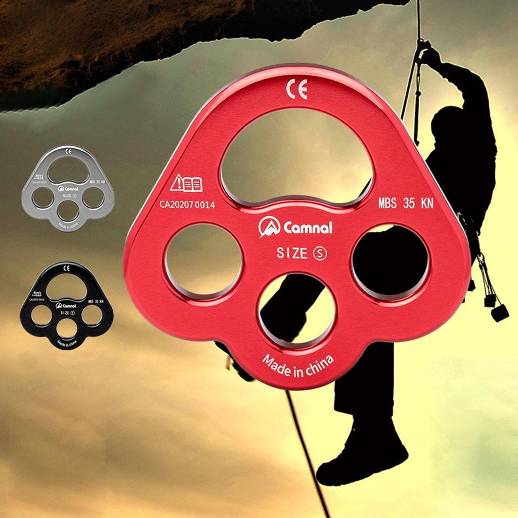 Descender Plate 35KN Paw Rigging Plate 4 Holes Rock Climbing Gear Red
