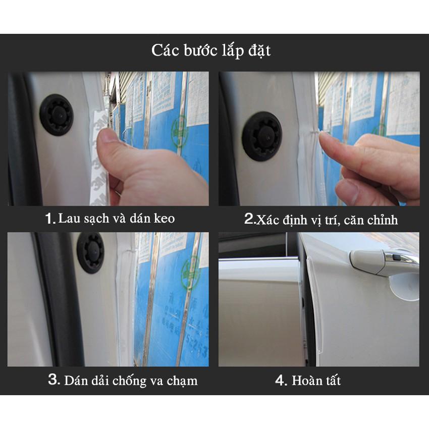 Bộ 8 Miếng Dán Bảo Vệ Tay Nắm Cửa Xe Hơi Bằng Cao Su Mềm Trong Suốt Chống Trầy Xước