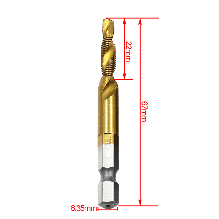 Bộ 6 mũi khoan tạo ren taro phủ titan