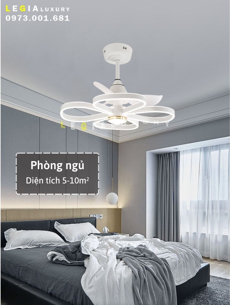 [Cao Cấp] Quạt trần hiện đại thiết kế sang trọng LÊ GIA VENUS006 | Quạt trần trang trí phong cách hiện đại | Quạt trần cao cấp có đèn mới nhất 2024 { Hàng Chính Hãng }