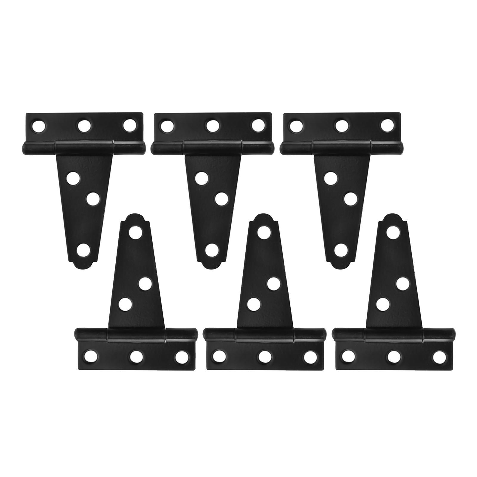 T Strap Hinge Rustproof Black Triangular Hinge T Hinge for Barn Door Cabinet