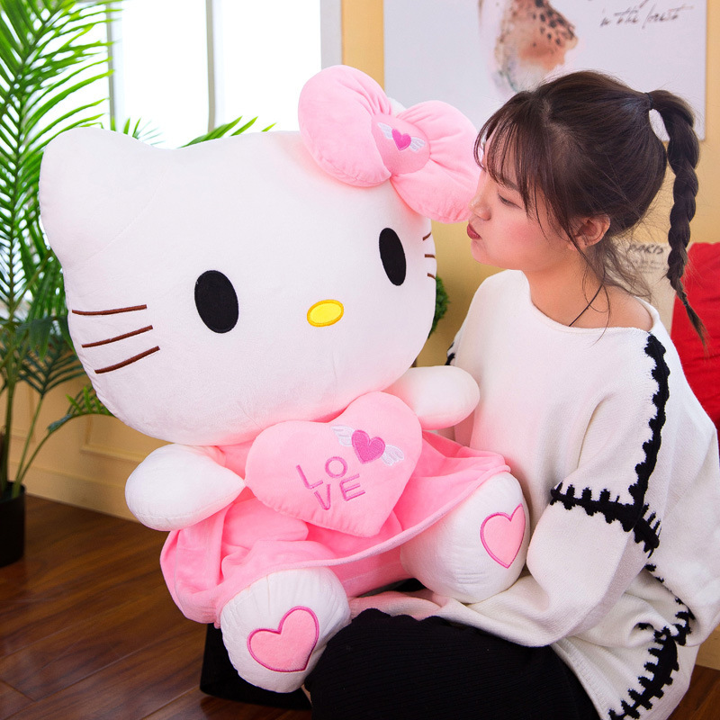 Gấu bông mèo Hello Kitty váy hồng kích thước 30-40-55cm