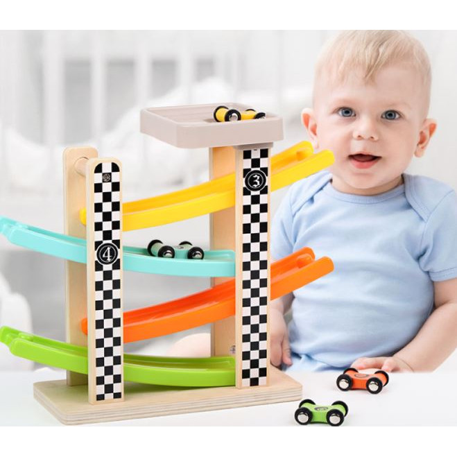 Xe Trượt Quán Tính 4 Tầng Bằng Gỗ