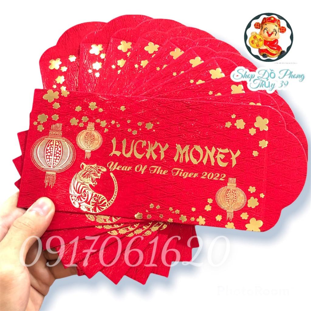 Thiệp Lì Xì LUCKY MONEY Màu Đỏ Giấy Thơm Sang Trọng Lịch Sự Lì Xì Tết